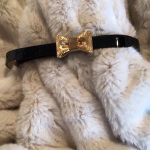 Kate Spade patent leather bow belt